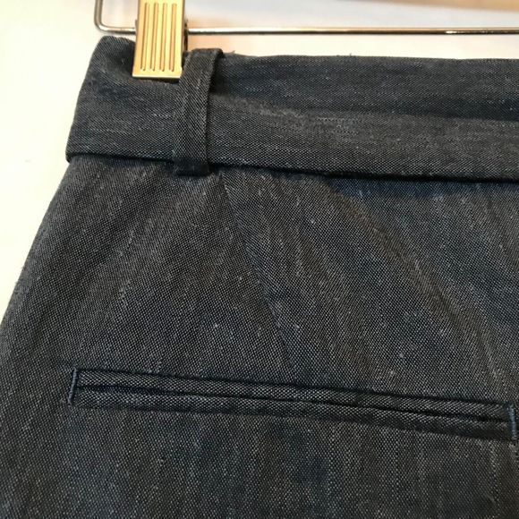 United Arrows Wide Leg Pants Women Blue Linen Elegant High Rise Size 36 xs - Picture 9 of 11